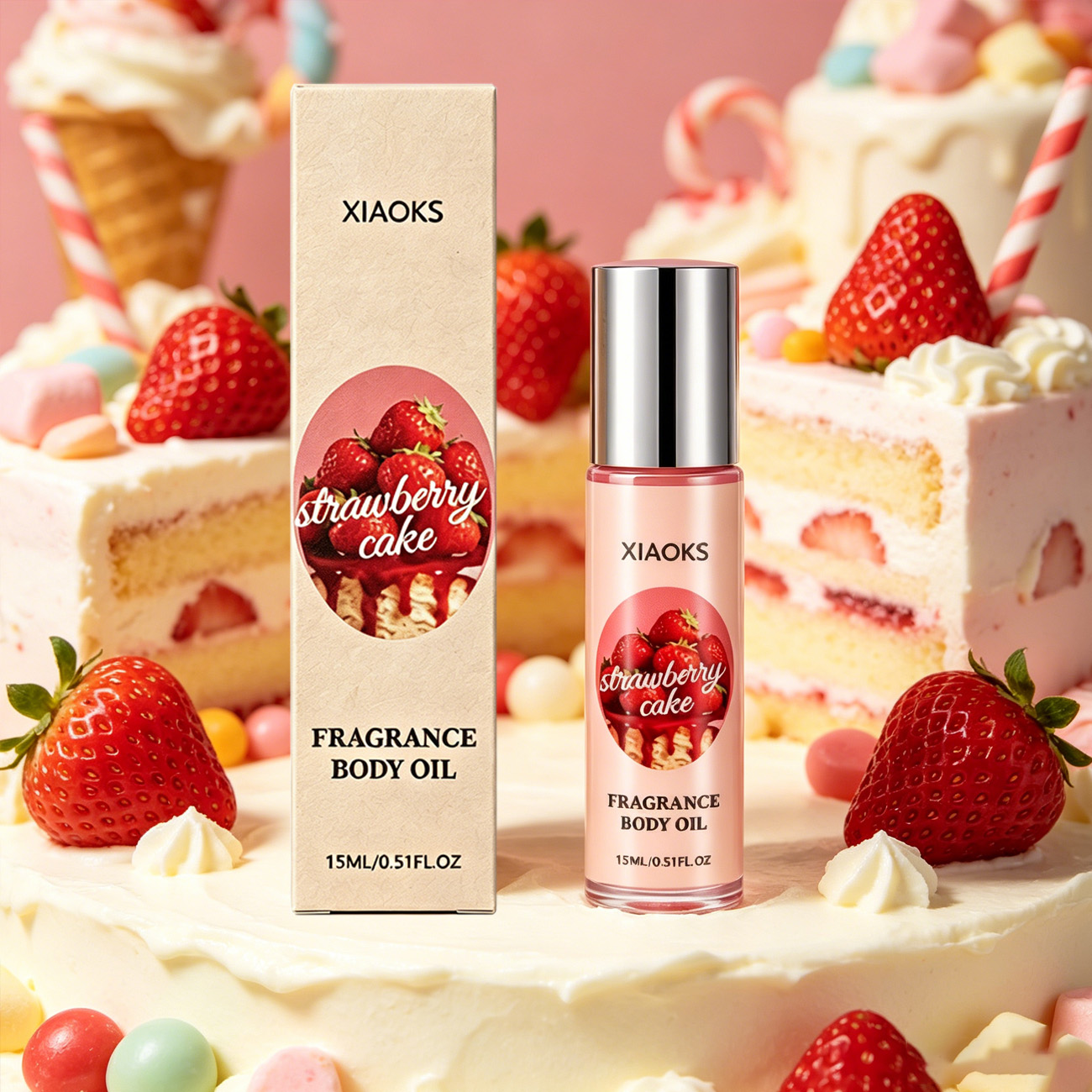 Perfume Fresh Fragrance - 1 Bottle of Strawberry Cake Sweet
