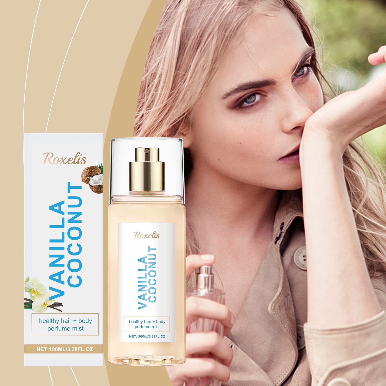 ROXELIS Vanilla Coconut Hair & - Perfume Fragrance Hair Spray review and price